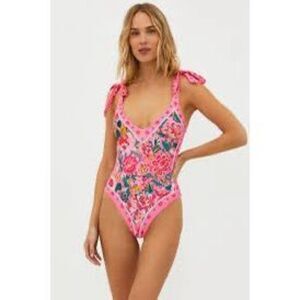 Beach Riot Women's Multicolor Floral Akira One Piece Swimsuit Large NWOT